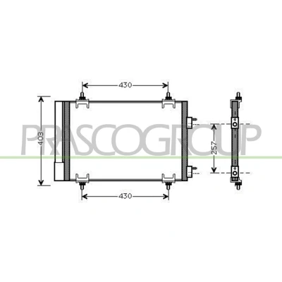 Imagem de PRASCO CI424C001 Condensador com secador 14 11 Alumínio 640 R 134a PEUGEOT: 307 SW, Hatchback, 308 I CITROËN: C4 Berlingo II Van