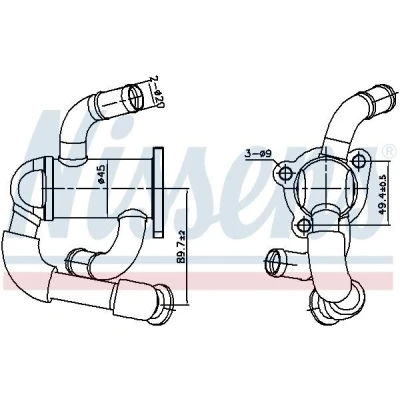 Imagem de NISSENS 989433 Radiador EGR sem &#039;bypass&#039; de vácuo FIAT: Doblo II Van / Carrinha, Carrinha