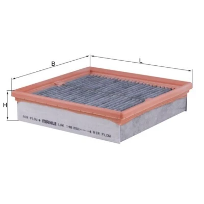 Imagem de MAHLE ORIGINAL LAK 148 Filtro, ar do habitáculo Filtro de carvão ativado 210,0 210 48,0