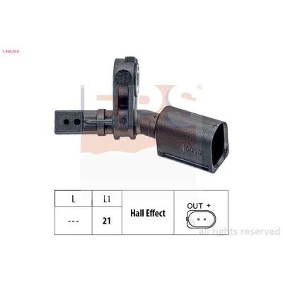 Imagem de EPS 1.960.010 Sensor de ABS Made in Italy OE Equivalent SEAT: Ibiza 4 Sportcoupe, 3, 4, VOLKSWAGEN: Polo V Hatchback, IV Hatchback