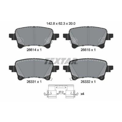 Imagem de TEXTAR 2661401 Jogo de pastilhas para travão disco com avisador sonoro desgaste acessórios JEEP: Wrangler IV