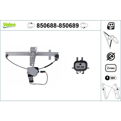 Imagem de Valeo Elevador de vidro à frente, lado esquerdo elétrico com motor sem função conforto 850688 JEEP: GRAND CHEROKEE 2