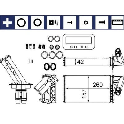 Imagem de MAHLE ORIGINAL AH 103 000S Radiador Quente com juntas, acessórios retentor, anilha de mola, parafusos RENAULT: LAGUNA 1