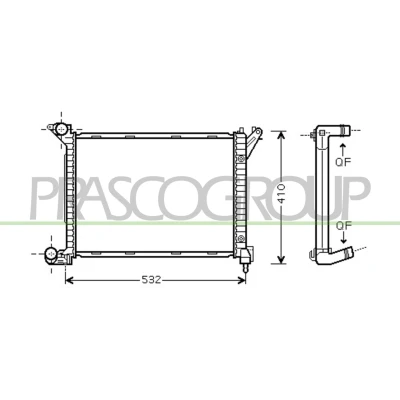 Imagem de PRASCO MN306R001 Radiador, arrefecimento do motor Alumínio 455 358 26 com acoplamentos rápidos Aletas de refrigeração soldadas MINI: Hatchback