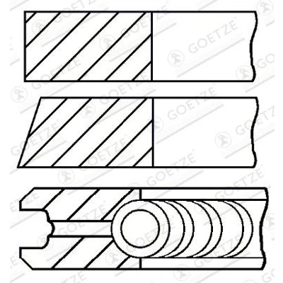 Imagem de GOETZE ENGINE 08 426600 00 Jogo de Anéis do Pistão 82,2 TOYOTA: Avensis II Station Wagon, Corolla Verso, IX Hatchback