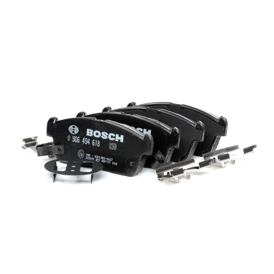 Imagem de BOSCH 0 986 494 618 Jogo de pastilhas para travão disco Baixo teor metálico com avisador sonoro desgaste instruções montagem