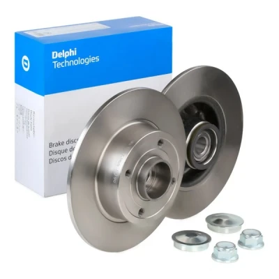 Imagem de DELPHI Disco de travão RENAULT: CLIO 2, MEGANE 2 Kombi, 8mm 4 cheio oleado não tratado com o rolamento da roda, anel sensor do ABS