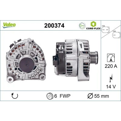 Imagem de VALEO 200374 Alternador 14V 220A BMW: 5 Touring, Touring