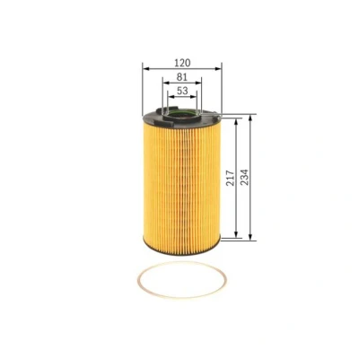 Imagem de BOSCH F 026 407 201 Filtro de óleo com junta Cartucho filtrante
