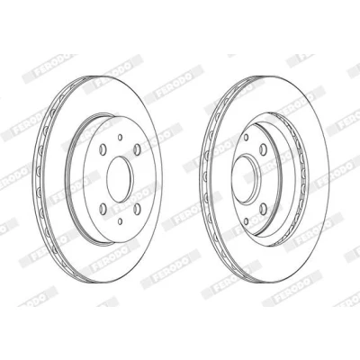 Imagem de FERODO PREMIER DDF1774C Disco de travão 246 17 4 100 ventilado revestido sem parafusos DAIHATSU: Sirion II, Copen I