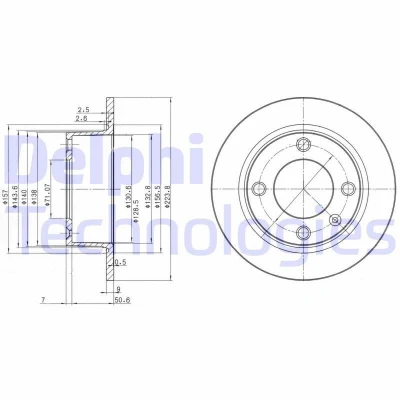 Imagem de DELPHI BG2691 Disco de travão 224 9 4 cheio oleado não tratado sem o rolamento da roda, anel sensor do ABS CITROËN: Xantia Hatchback