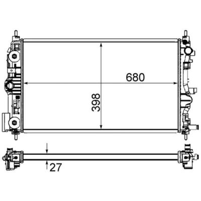 Imagem de MAHLE ORIGINAL CR 1238 000S Radiador, arrefecimento do motor 680 398 27 Aletas de refrigeração soldadas CHEVROLET: Cruze Sedan