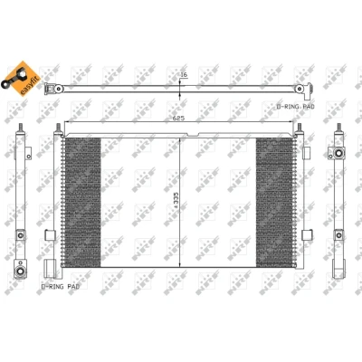 Imagem de NRF EASY FIT 35591 Condensador com retentor 14,5 Alumínio 625