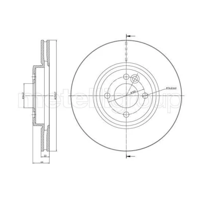 Imagem de METELLI Disco de travão MINI: Hatchback, Cabrio 293,9mm 22,0mm 4 64,2mm ventilado pintado 23 1234C 34116768933 Discos