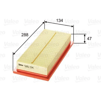 Imagem de VALEO 585134 Filtro de ar 47 134 288 Cartucho filtrante FIAT: Punto I Hatchback, Uno Fiorino II Van