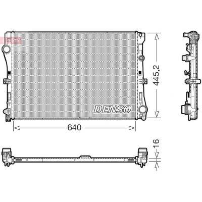 Imagem de DENSO DRM17118 Radiador, arrefecimento do motor 640mm 445mm 16mm MERCEDES BENZ: Classe C T modell, E Sedan, modell
