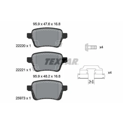 Imagem de TEXTAR 2222001 Jogo de pastilhas para travão disco OPEL: Corsa E Hatchback, Adam