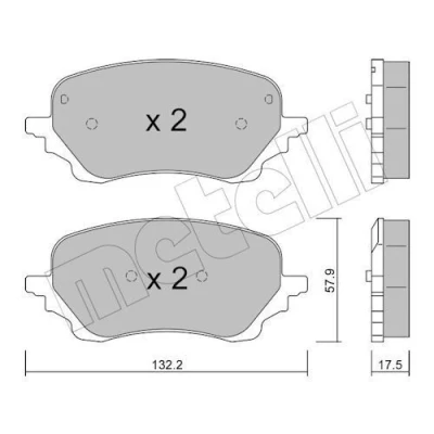 Imagem de METELLI 22 1247 0 Jogo de pastilhas para travão disco excl. contacto aviso desgaste FORD: Puma SUV