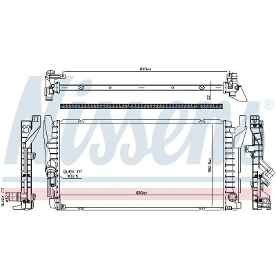 Imagem de NISSENS 606385 Radiador, arrefecimento do motor Alumínio 680 350 22 Aletas de refrigeração soldadas MINI: Hatchback