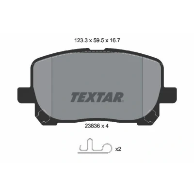 Imagem de TEXTAR 2383601 Jogo de pastilhas para travão disco com avisador sonoro desgaste TOYOTA: Corolla IX Sedan, Avensis Verso