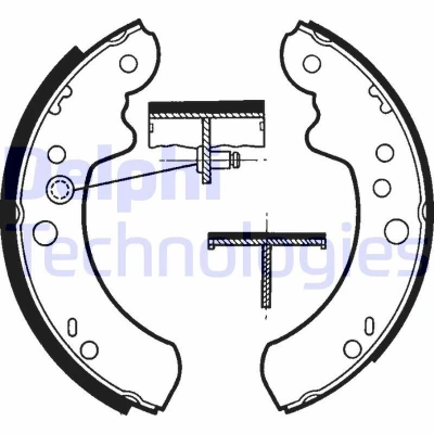 Imagem de DELPHI LS1313 Maxilas de Travão 254mm 70mm FORD: Transit Mk3 Van
