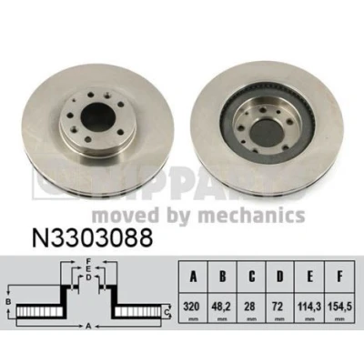 Imagem de NIPPARTS Disco de travão MAZDA: CX 7 320mm 28mm 5 114,3mm interior ventilado N3303088 EH143325X,EH143325XA,TD133325X Discos