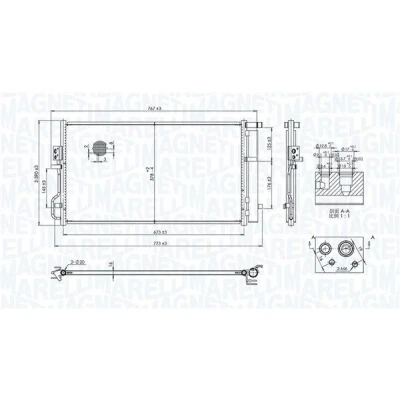 Imagem de MAGNETI MARELLI 350203101100 Condensador com secador 673x378x16 378 673 16
