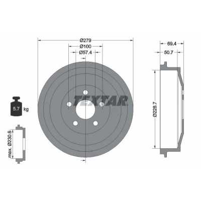 Imagem de TEXTAR 91052500 Maxilas de travão 203,2 38 com alavanca do mão FORD: Focus Mk1 Carrinha, Hatchback, Sedan