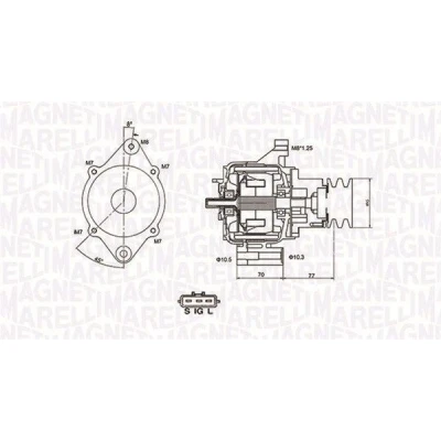 Imagem de MAGNETI MARELLI 063731367010 Alternador 12V 70A TOYOTA: Hiace 4 Kasten, HILUX 6 Pick up, Bus