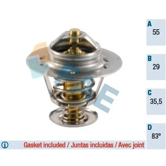 Imagem de FAE 5306783 Termóstato, líquido de refrigeração 83 com juntas PEUGEOT: 206 Hatchback, 307 Carrinha, CITROËN: ZX Hatchback