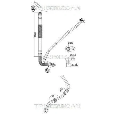 Imagem de TRISCAN 9010 28029 Conduta de alta/baixa pressão, ar condicionado do compressor para o condensador PEUGEOT: 2008 Carrinha