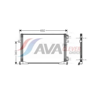 Imagem de PRASCO RTA5400 Condensador 15,5 Alumínio 545 R 134a OPEL: Vivaro A Van, RENAULT: TRAFIC 2 Kasten