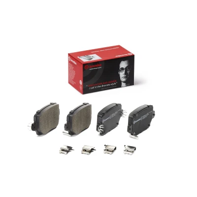 Imagem de BREMBO P 09 030 Jogo de pastilhas para travão disco com avisador sonoro desgaste chapa anti ruído acessórios TESLA: Model 3, Y