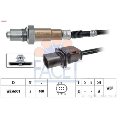 Imagem de FACET 10.8395 Sonda Lambda com material de fixação aquecimento, plana, banda larga, Rosca pré lubrificada 5