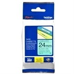 Imagem de Fita Laminada Brother TZe 751 Preto sobre Verde 2,4 cm x 8 m Transferência Térmica