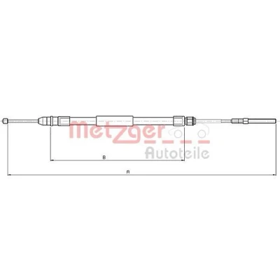 Imagem de METZGER 10.4136 Cabo de Freio Mão traseira direita 1708/1140 Travões disco COFLE BMW: 3 Sedan, Coupe, Cabrio