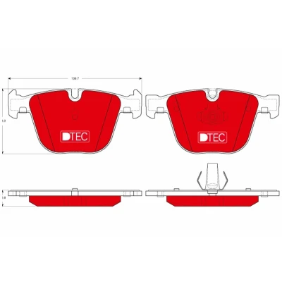 Imagem de TRW DTEC COTEC GDB1502DTE Jogo de pastilhas para travão disco preparado indicador aviso desgaste BMW: 5 Sedan, Touring, 3 Sedan