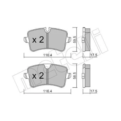 Imagem de METELLI 22 0955 0 Jogo de pastilhas para travão disco preparado indicador aviso desgaste AUDI: A4 B8 Avant, A6 C7 Sedan