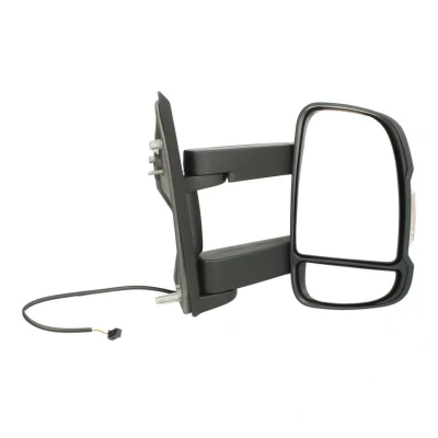 Imagem de espelho retrovisor Magneti Marelli 350315027860 à direita preto rugoso manual braço do comprido, convexo para veículo com volante esquerda