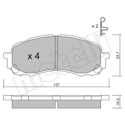 Imagem de METELLI 22 0762 0 Jogo de pastilhas para travão disco com avisador sonoro desgaste SUBARU: Impreza II Sedan
