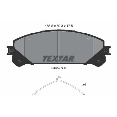 Imagem de TEXTAR 2445201 Jogo de pastilhas para travão disco não preparado indicador aviso desgaste com acessórios TOYOTA: RAV4 III SUV