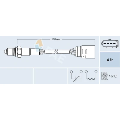 Imagem de FAE 77138 Sonda lambda de regulação VOLKSWAGEN: Golf 4, Polo III Hatchback, Lupo / 3L, AUDI: A3 SKODA: Octavia 1 Combi