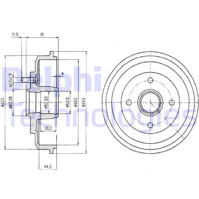 Imagem de DELPHI BF402 Tambor de Travão sem anel sensor do ABS, o rolamento da roda 243 FORD: Focus Mk1 Carrinha