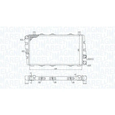Imagem de MAGNETI MARELLI Radiador, arrefecimento do motor 482mm 285mm 32mm Aletas de refrigeração unidas mecanicamente SKODA: FELICIA 1 Pickup, Kombi