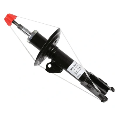 Imagem de SACHS 316 893 Amortecedor esquerda Pressão do gás Tubo duplo com assento de mola cavilha em cima TOYOTA: Yaris III Hatchback