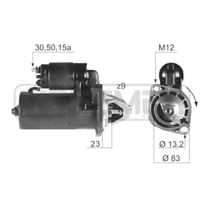 Imagem de ERA 220188A Motor de arranque 12 1,4 9 30 50 15a 83 AUDI: 80 B4 Avant