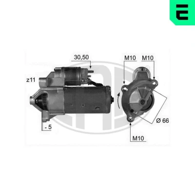 Imagem de ERA 220171A Motor de arranque 12 1,7 11 PEUGEOT: 307 Hatchback, 206 Partner I Van, CITROËN: C4 Jumper C5 Hatchback