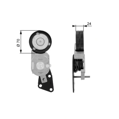 Imagem de GATES FleetRunner Micro V Kit T38426 Polia Tensora SEAT: Ibiza 3, Córdoba II Sedan, VOLKSWAGEN: Polo IV Hatchback, Sedan