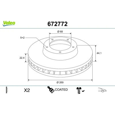 Imagem de VALEO Disco de travão RENAULT: Megane 4, IV Sedan, DACIA: Duster II, SUV 672772 402066300R,8660002096,4020600Q0M,4020600Q1A