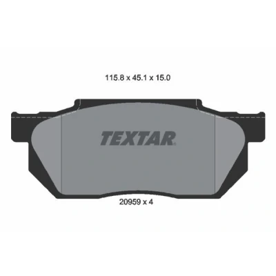 Imagem de TEXTAR 2095901 Jogo de pastilhas para travão disco não preparado indicador aviso desgaste HONDA: CIVIC 4 Hatchback, 2 Shuttle